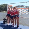 vlnr: Pau, Lisa, Fien en Femke op het erepodium.